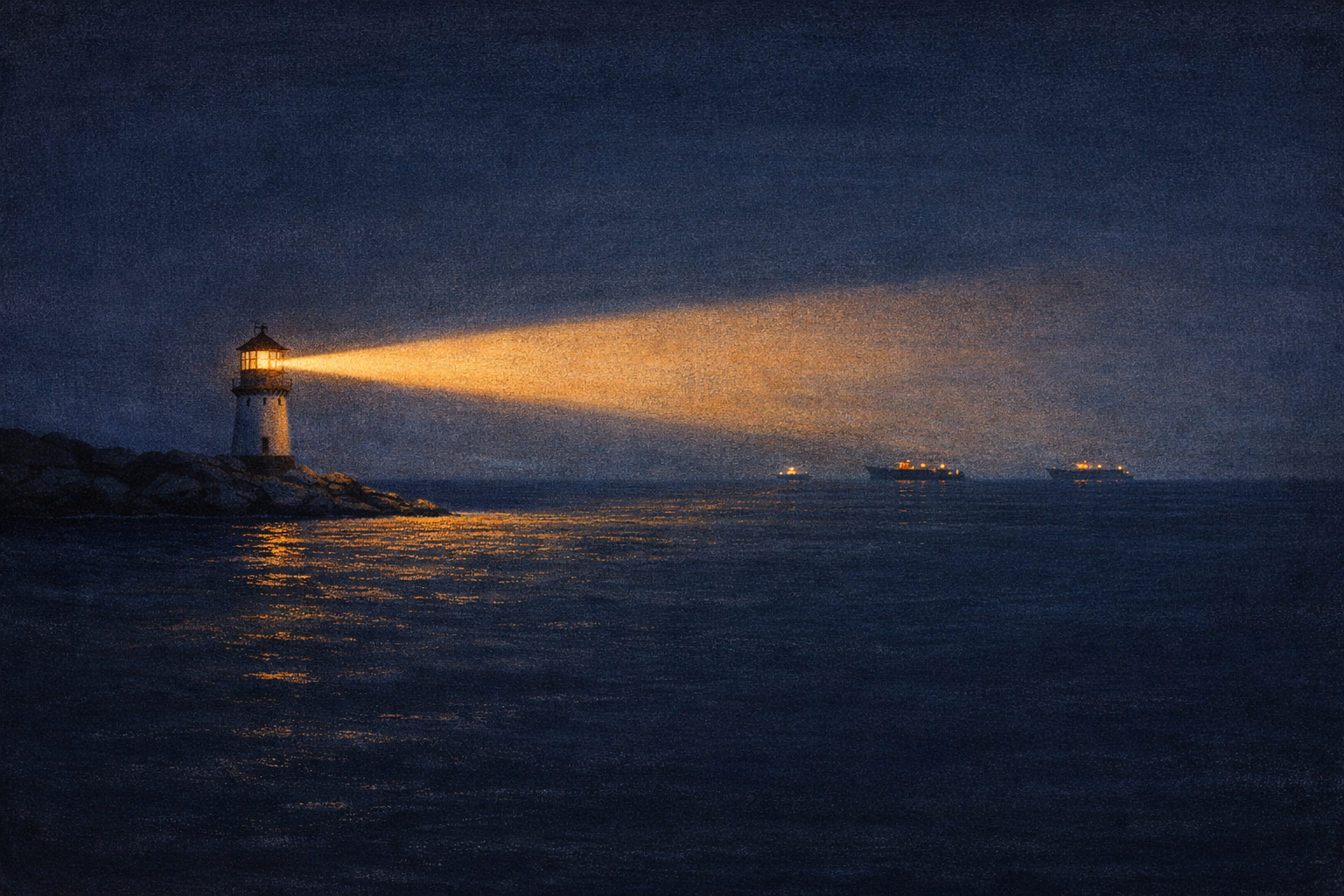 Lighthouse Beam Sweeping Dark Water-1