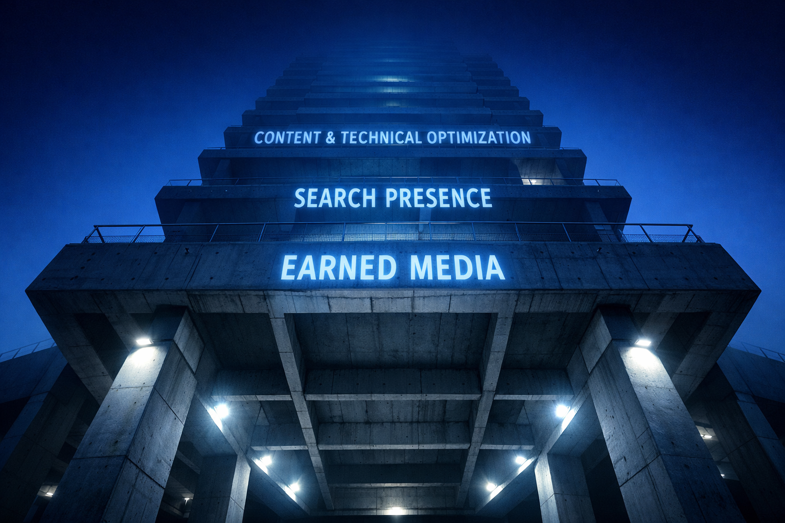 Modern Building Foundation with Layered Digital Elements-1