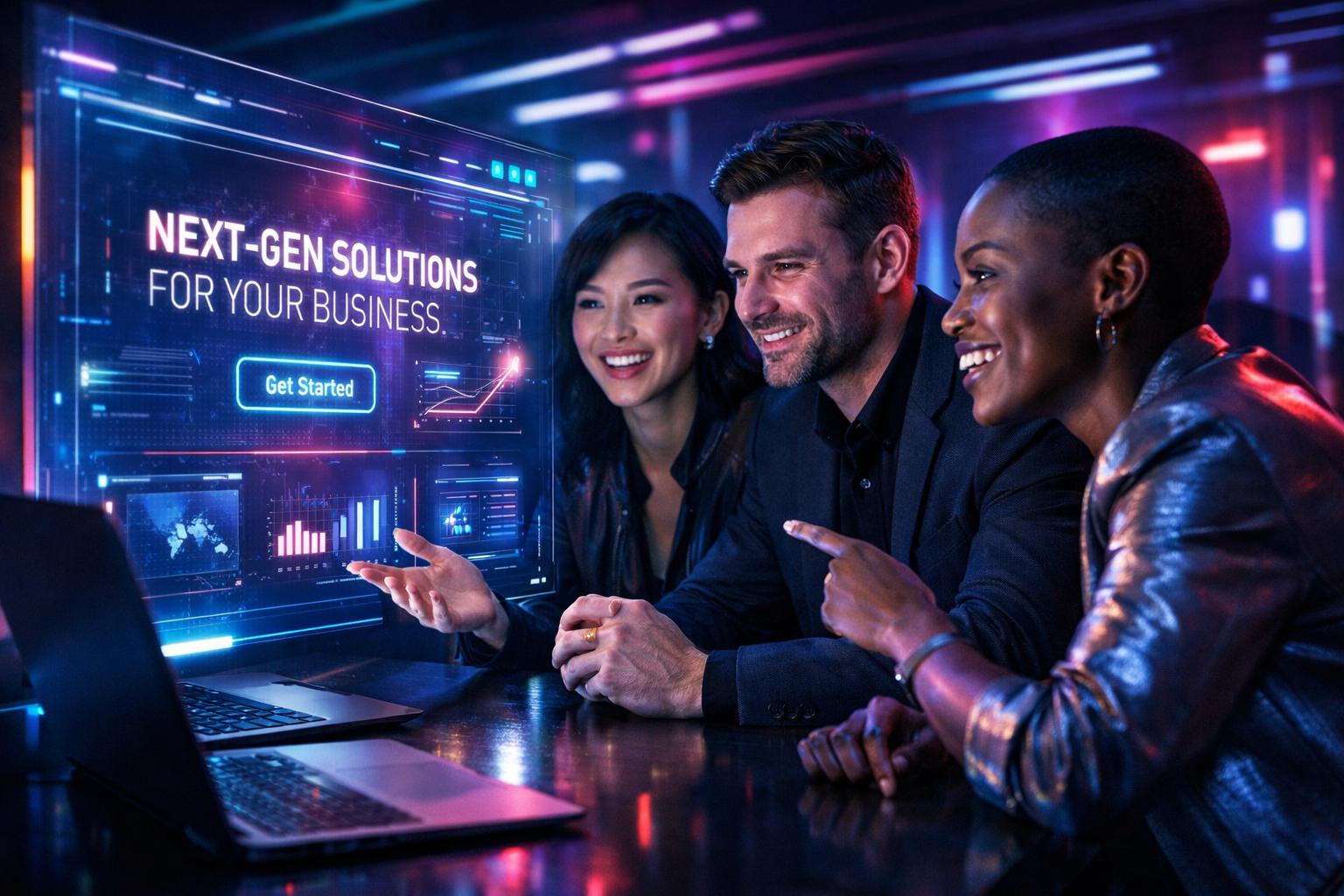 People Reacting To Neonpunk Business Website Professionally-1