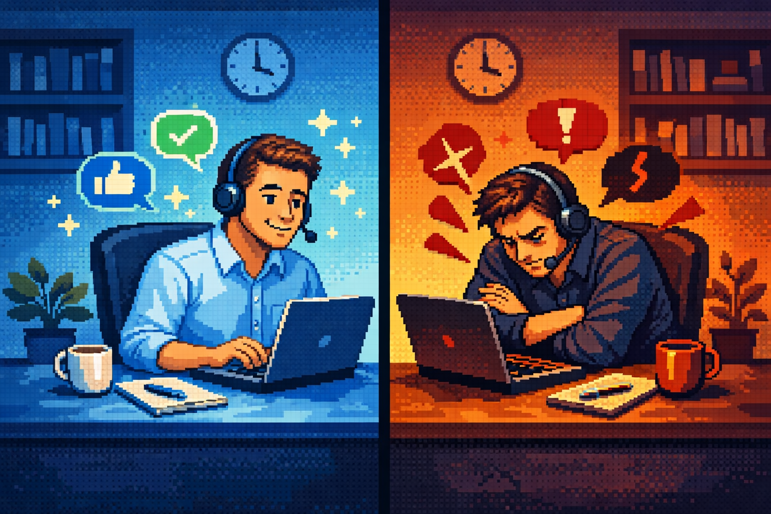 Pixel Art Dual Behavior Pathways  Clean Data Visualization Timeline  Systematic