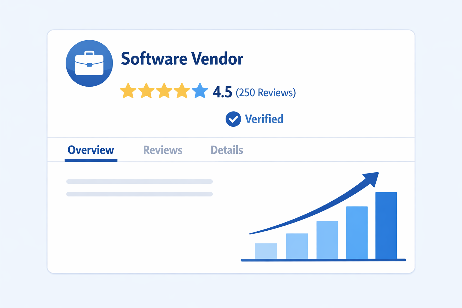 Software Vendor Profile with Star Ratings and Trending Chart-1