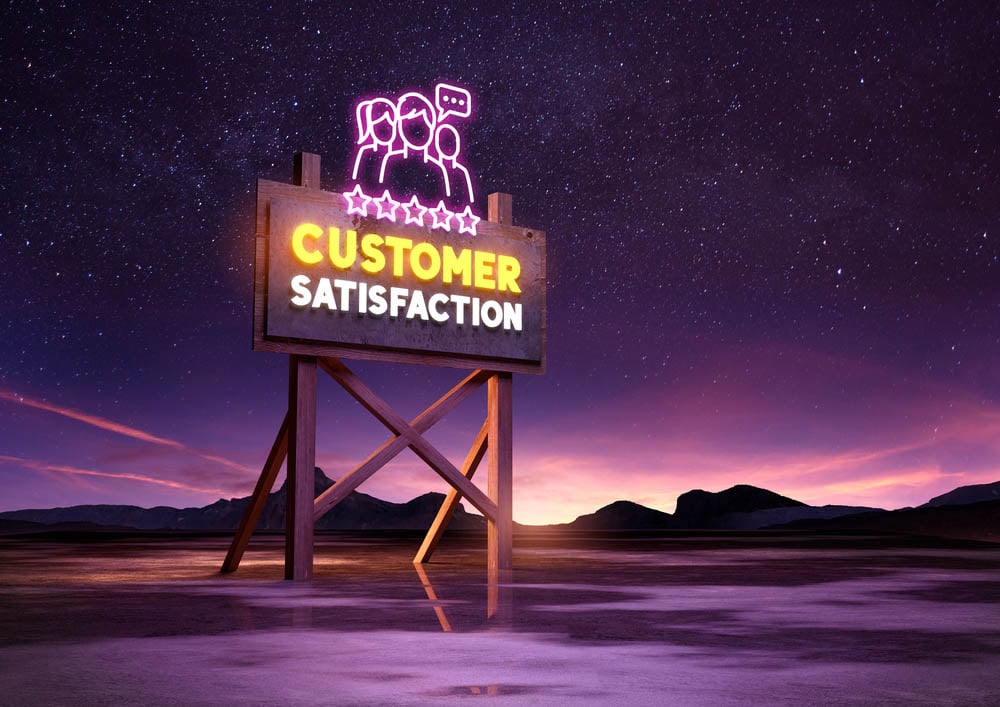 Neon Customer Satisfaction Sign
