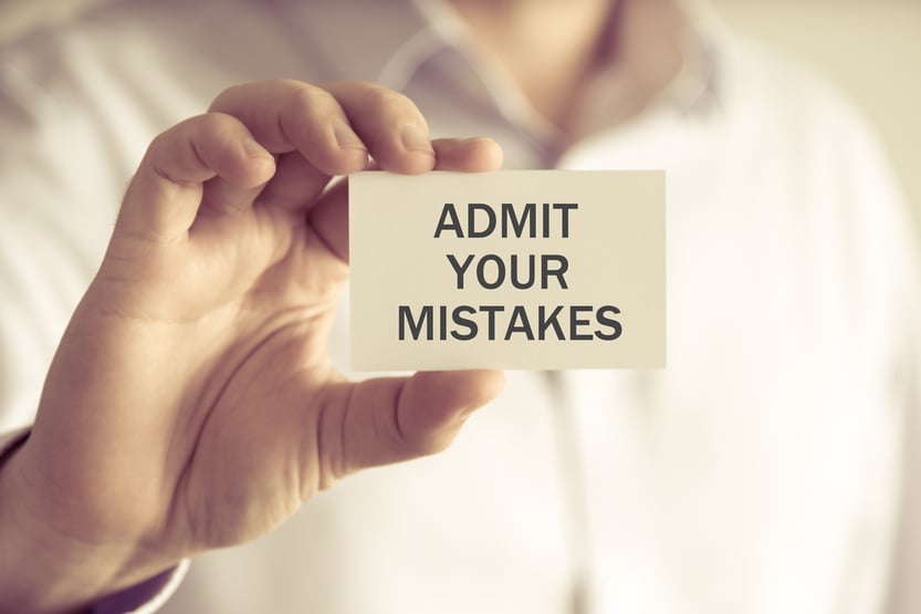 admit your mistakes