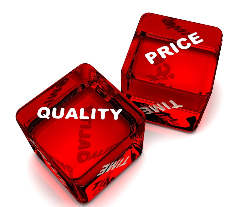 two dice designating time - quality