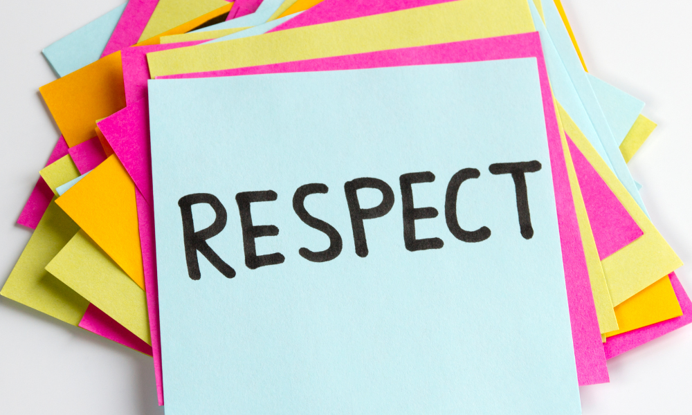 Picture showing post-its with respect